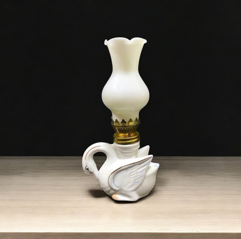 Antique Porcelain Gas Lamps – Hand-Painted