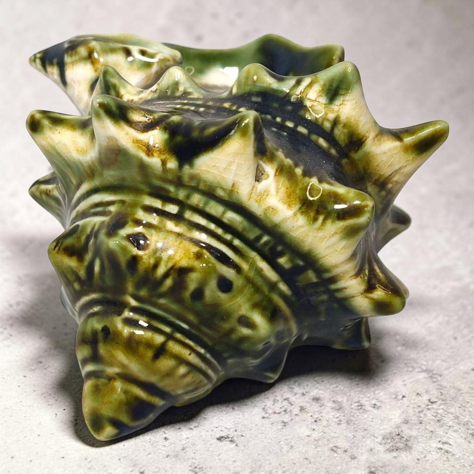 Green Porcelain Shell Ashtray
