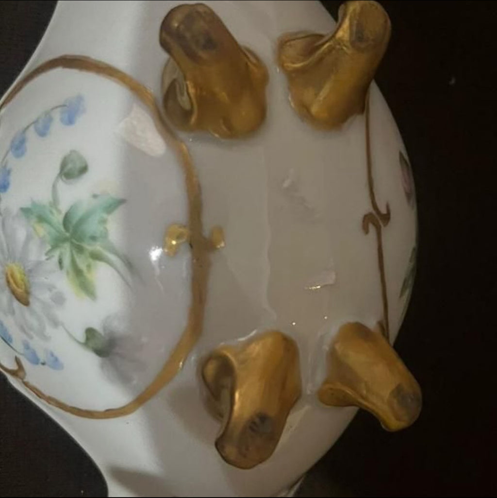 Hand-Painted Porcelain Jardinière – Multicolor Floral Design