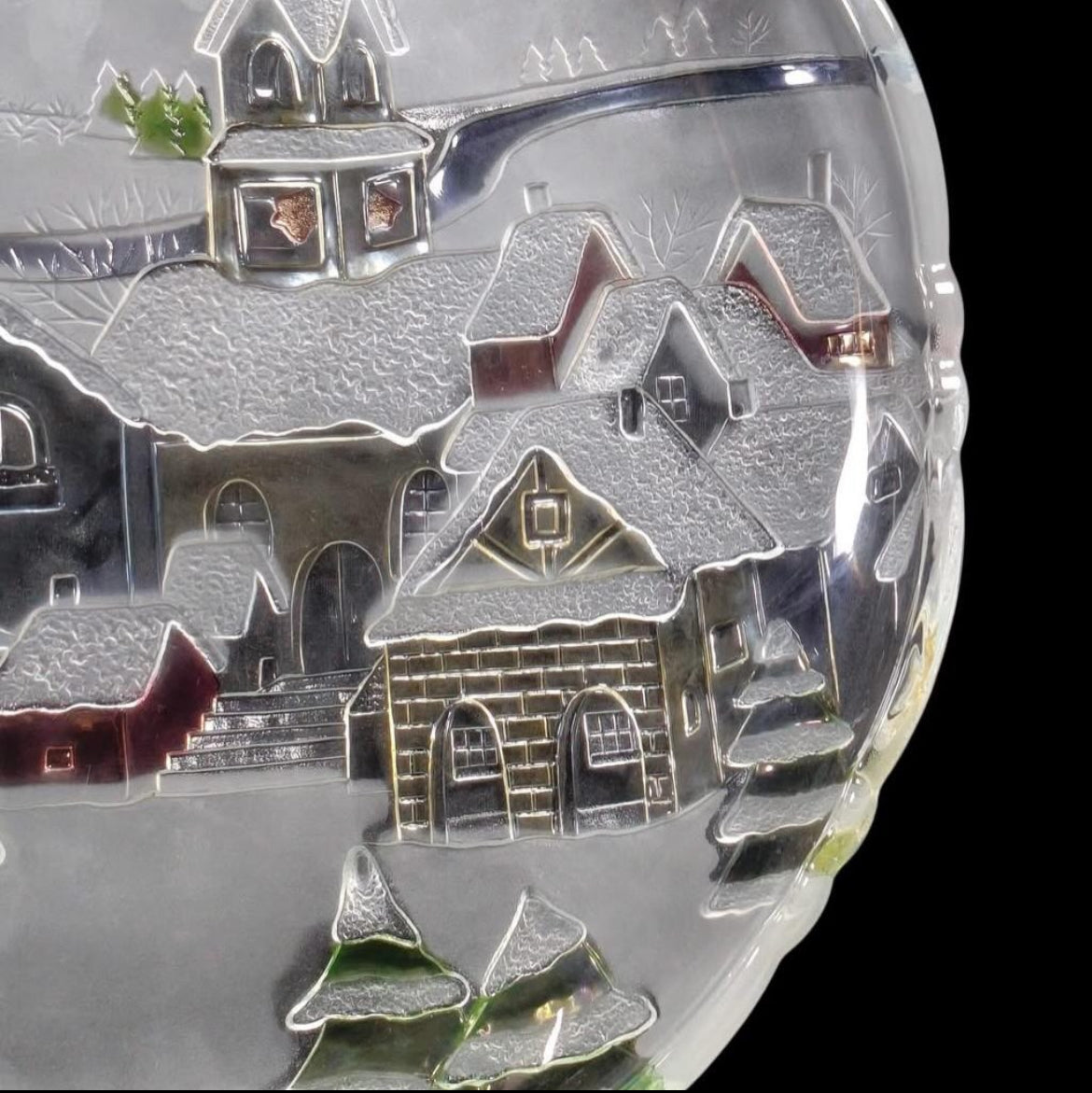 Large Round Cut Crystal Serving Plate