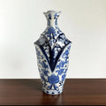Bleu Blanc Vase – Hand-Painted Floral Art