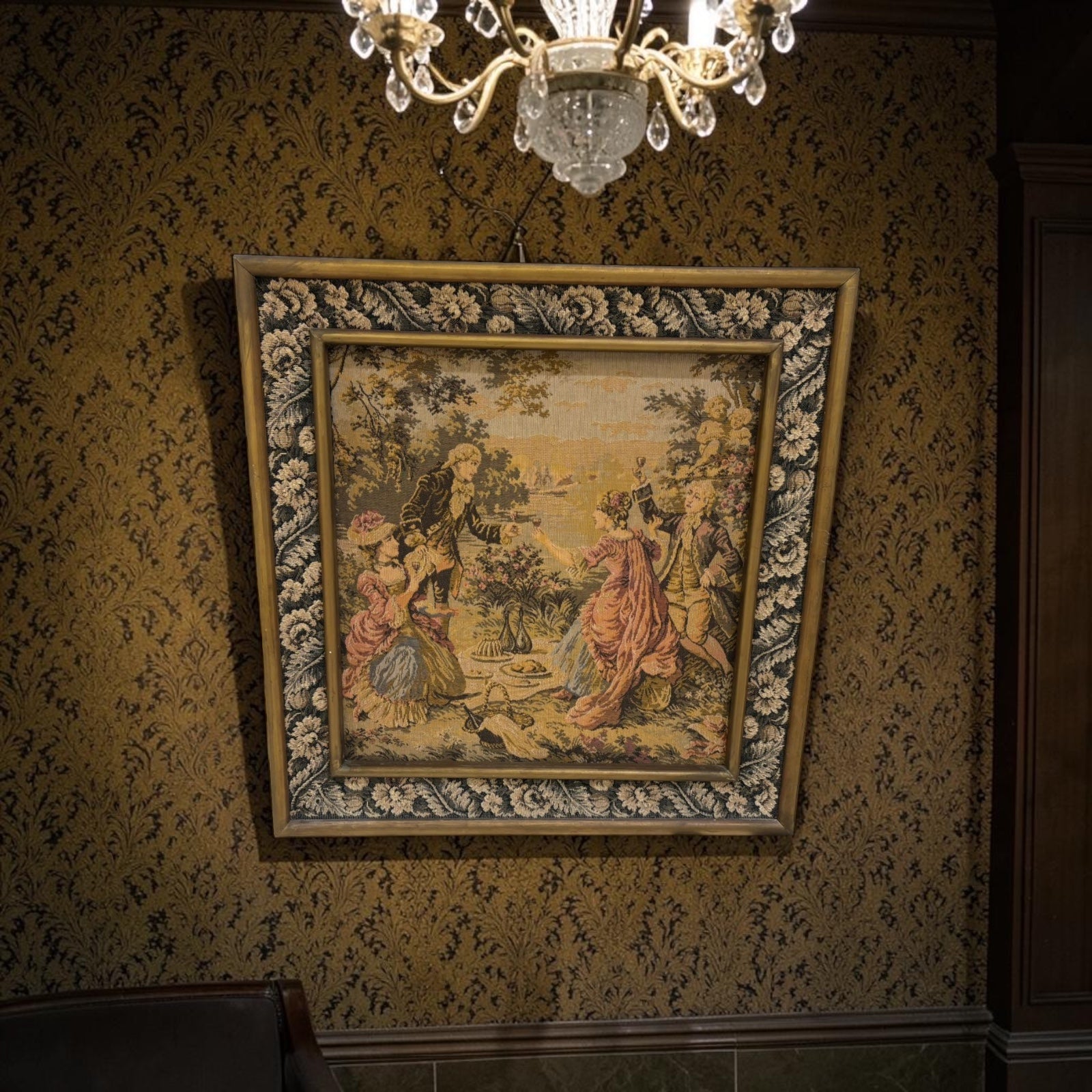 French Gobelin Tapestry Artwork – Ornate Frame