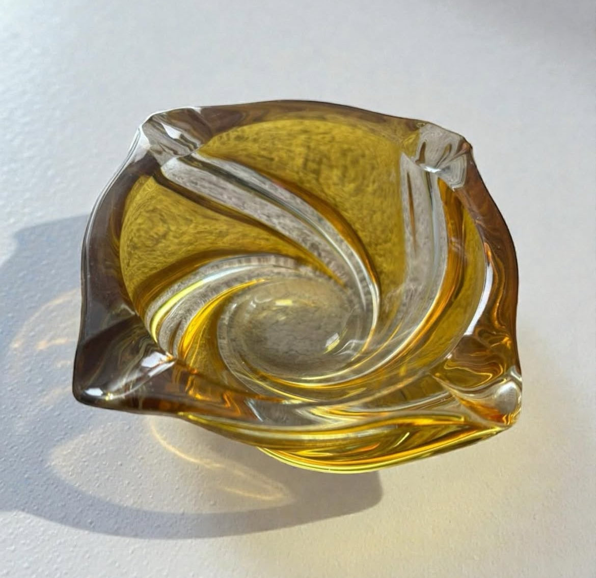 Italian Murano Ashtray – Honey Color