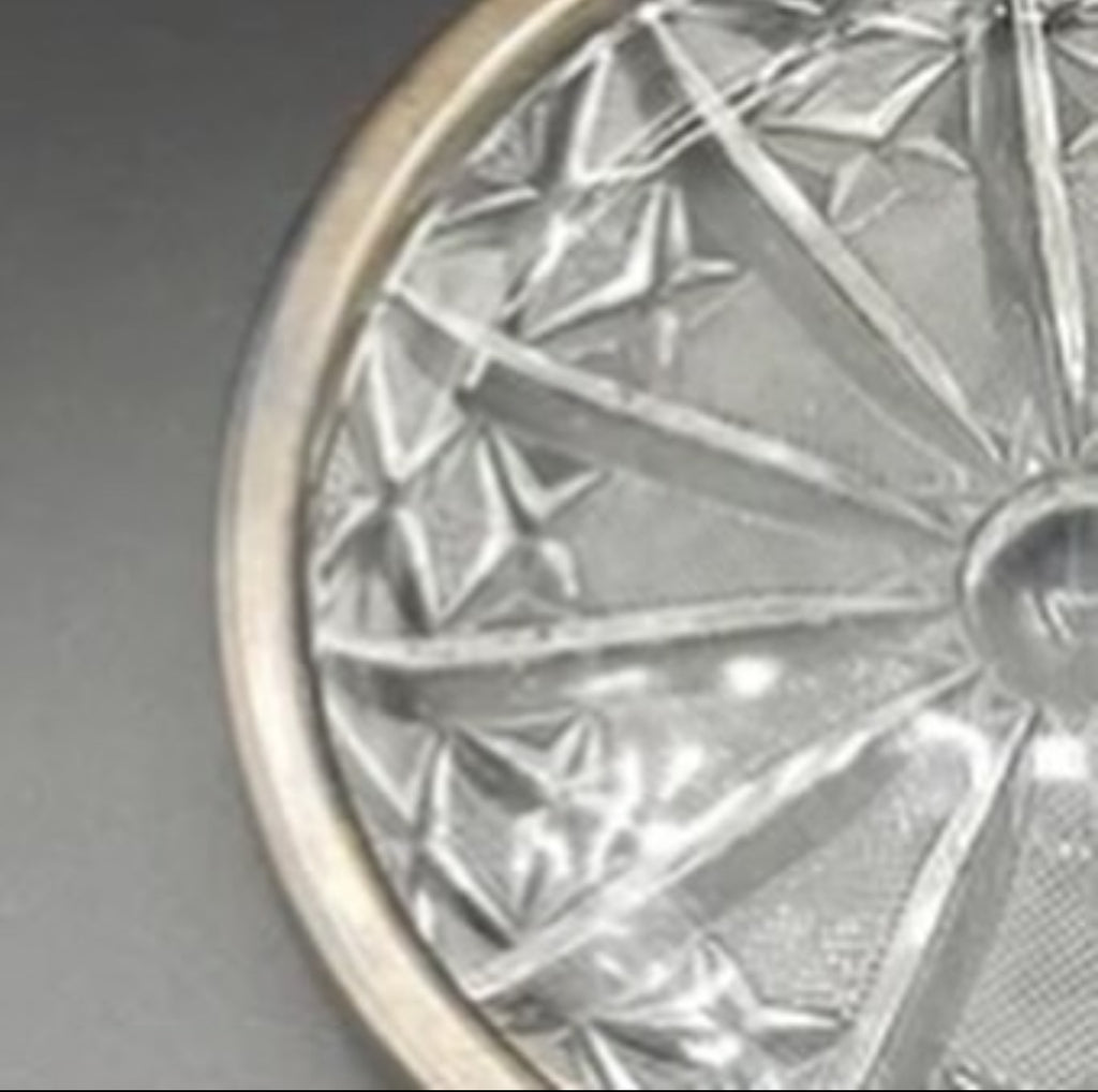 Vintage Crystal Bowl with Silver-Plated Rim – Hefra, Poland, 1970s