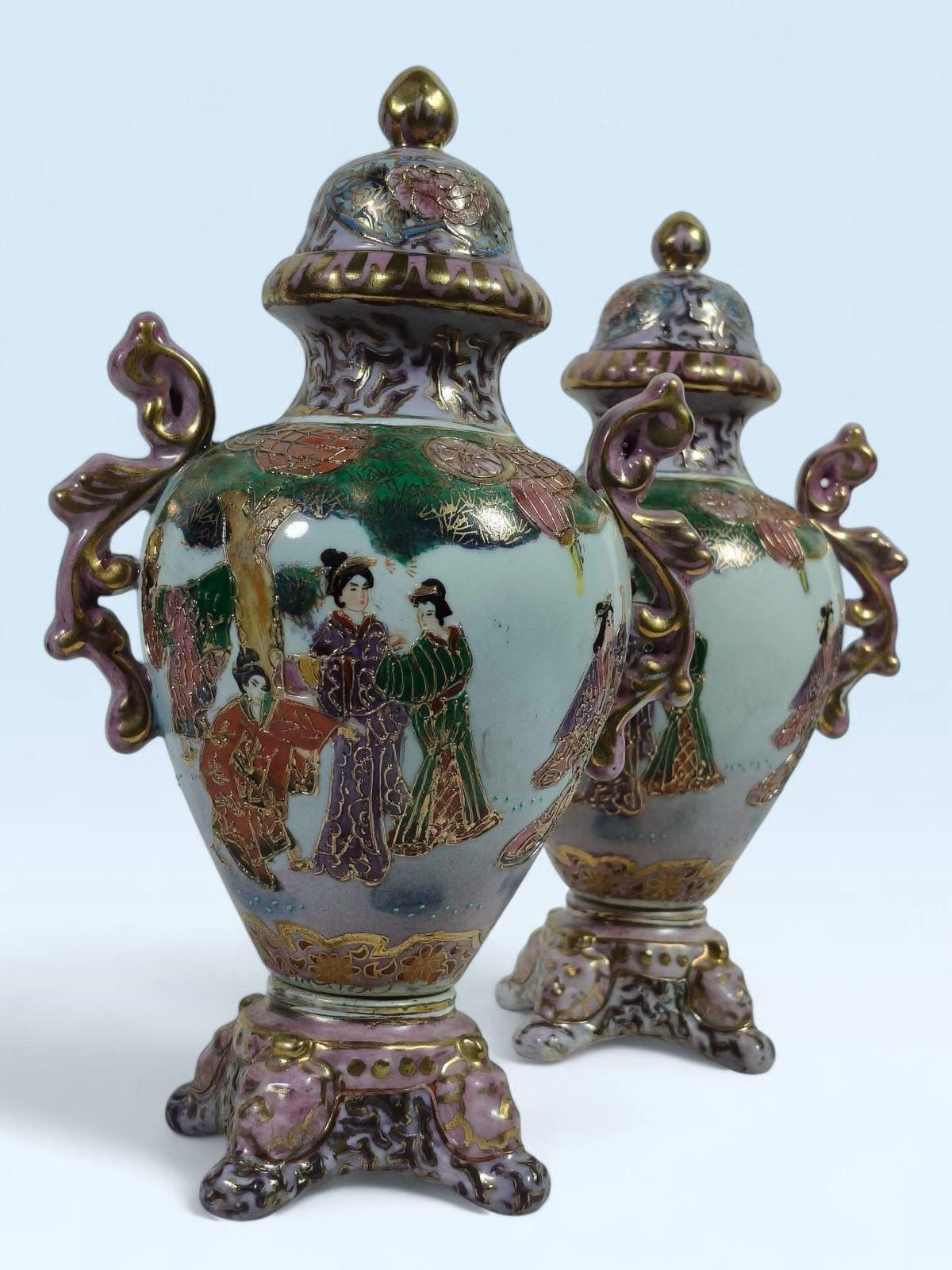 Pair of Chinoiserie Potiches with Bride Motif