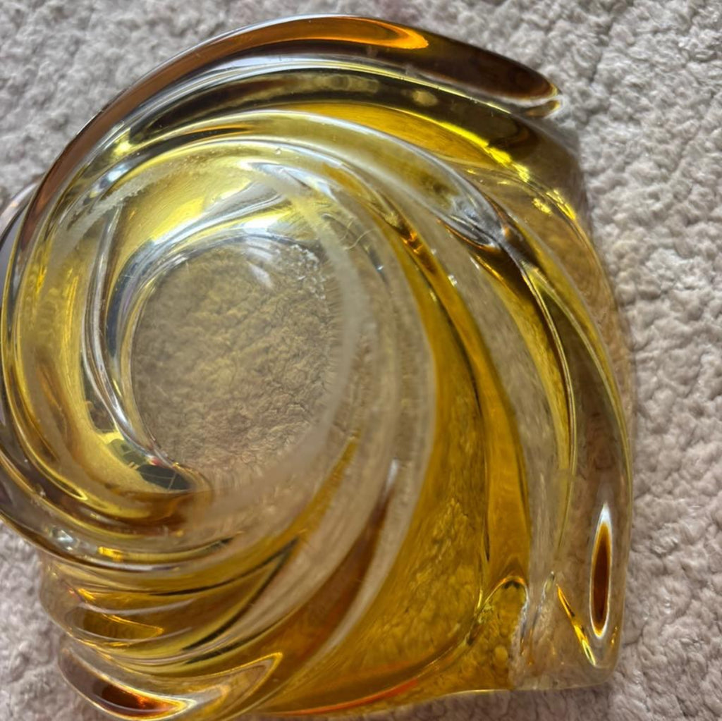 Italian Murano Ashtray – Honey Color