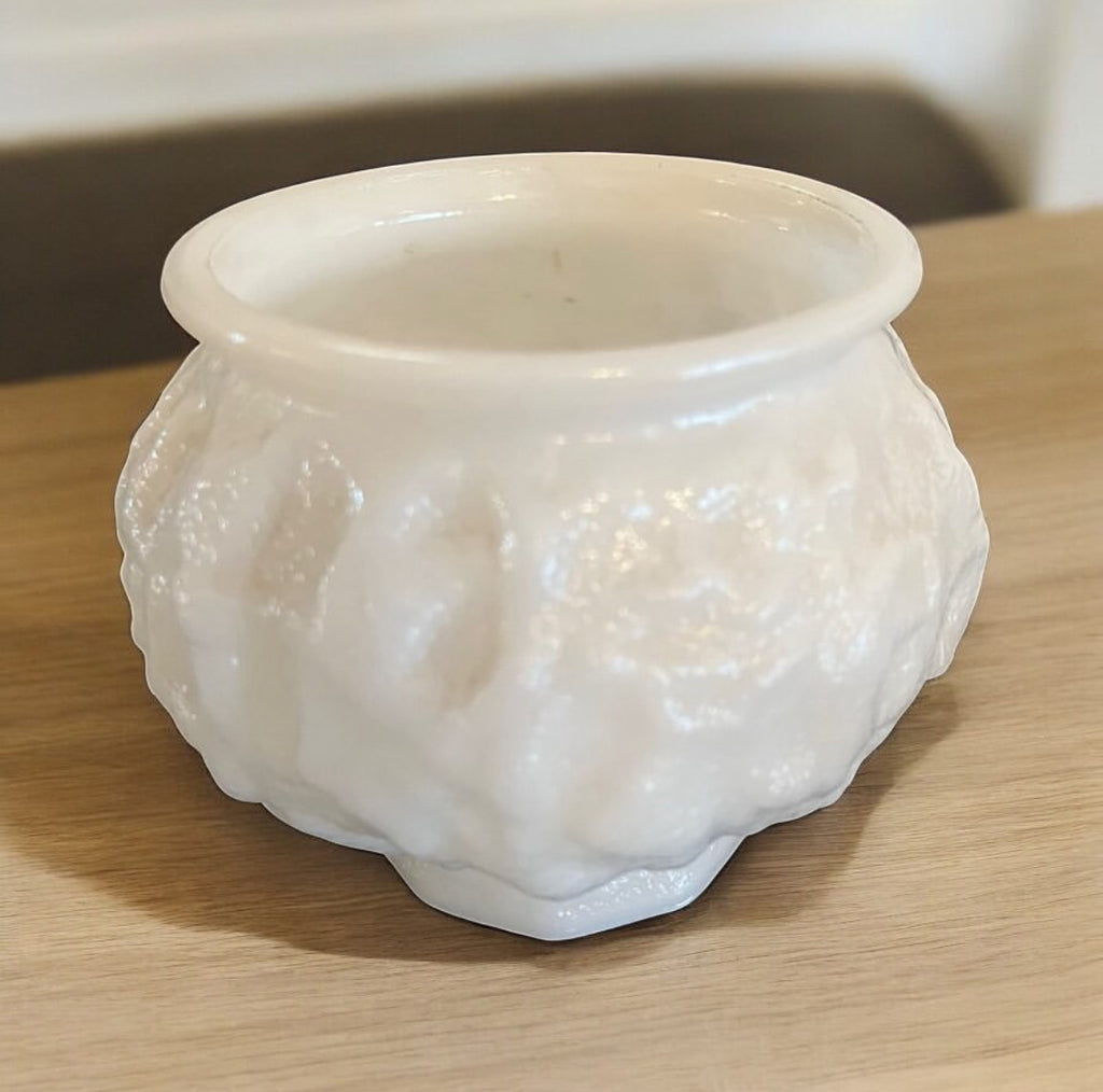 White Milk Glass Vase – Flacon Style