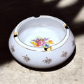 Japanese Porcelain Ashtray with Floral Design