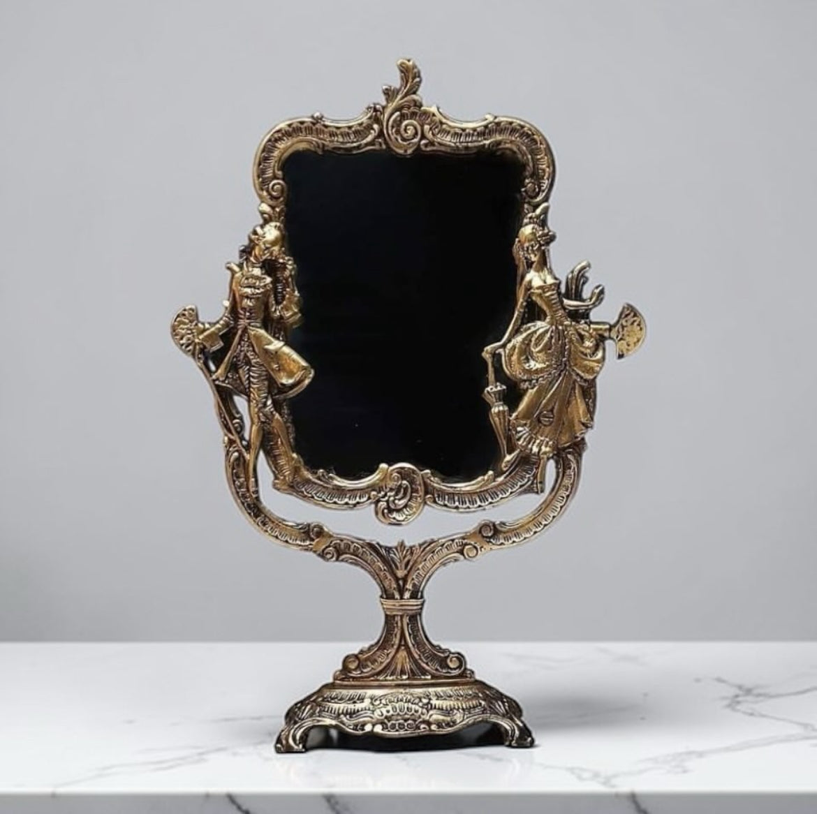 Heavy Brass Mirror – Romeo & Juliet Relief
