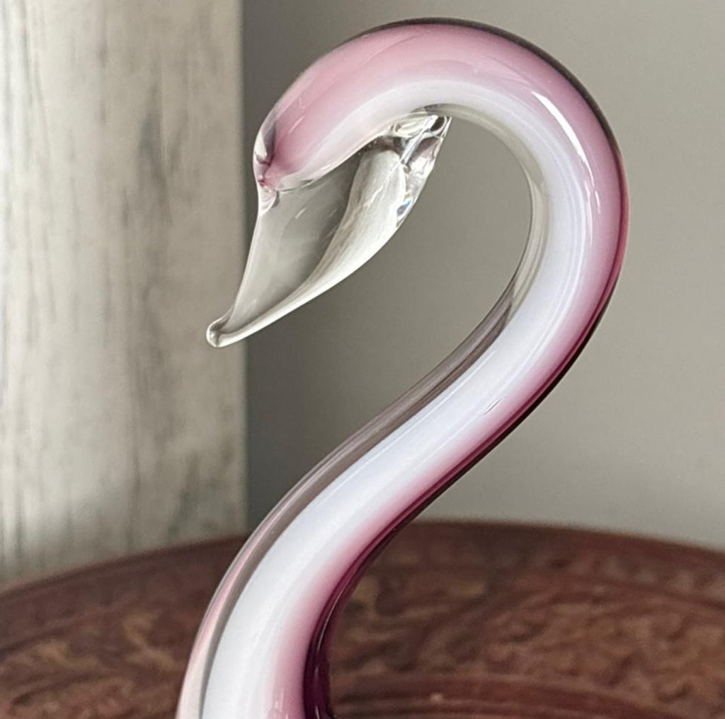 Aubergine Murano Glass Swan – Mid-Century Art