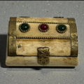 Camel Bone Trinket Box with Brass & Inlays