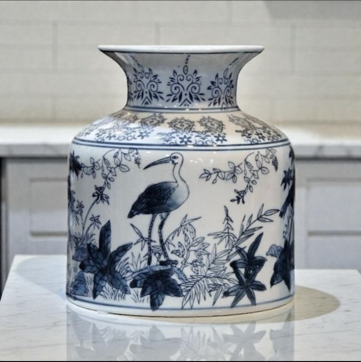 Bleu Blanc Porcelain Vase – Flamingo Design