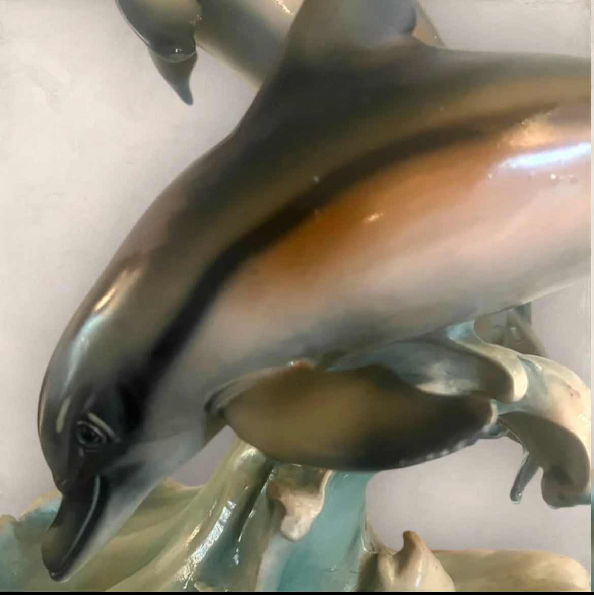 Dolphins Sculpture: Italian Capodimonte