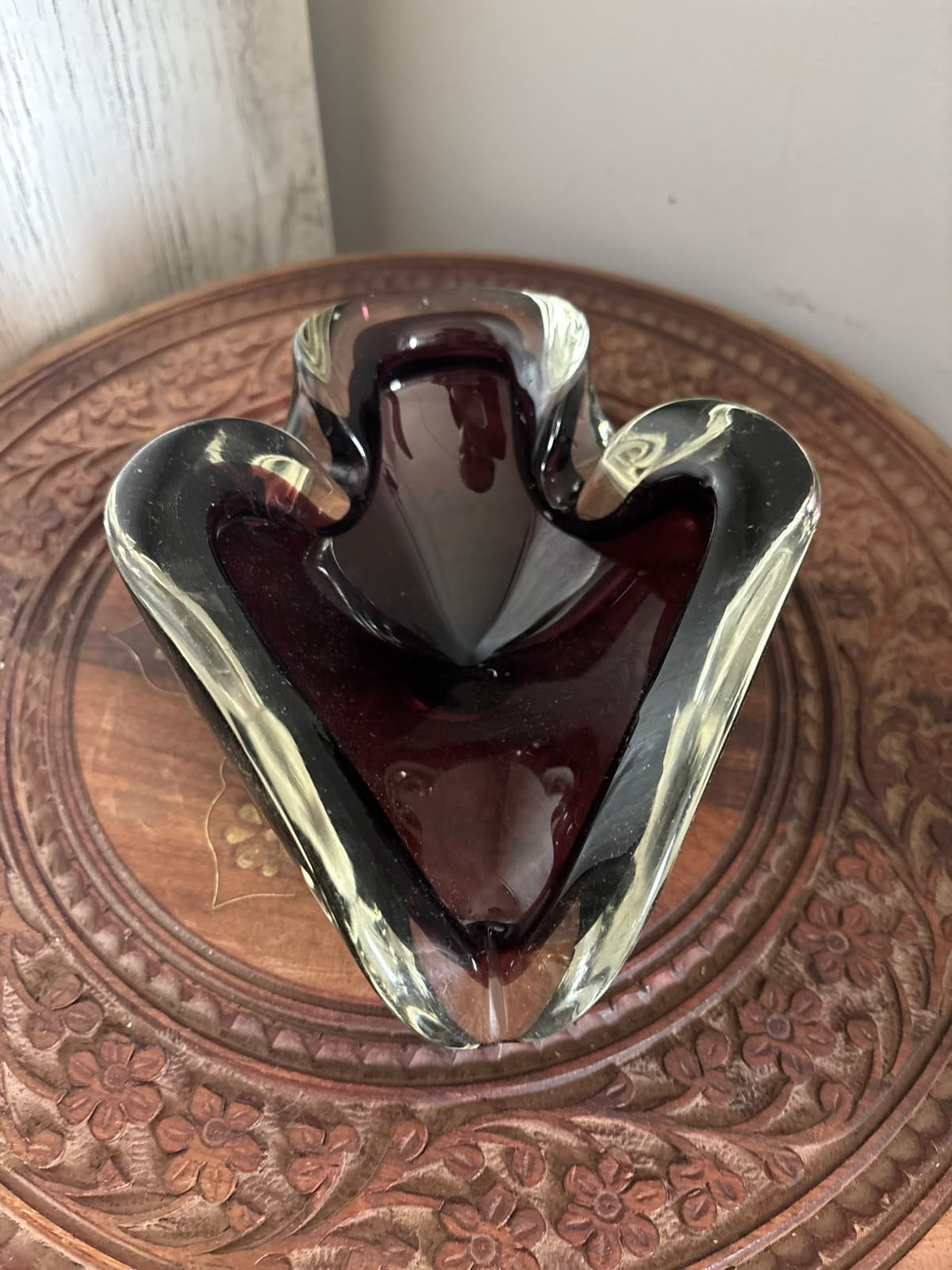 Antique Italian Murano Ashtray in Aubergine
