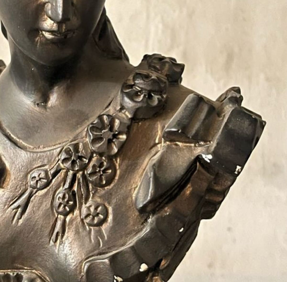 Resin Lady Figurine with Metal Base