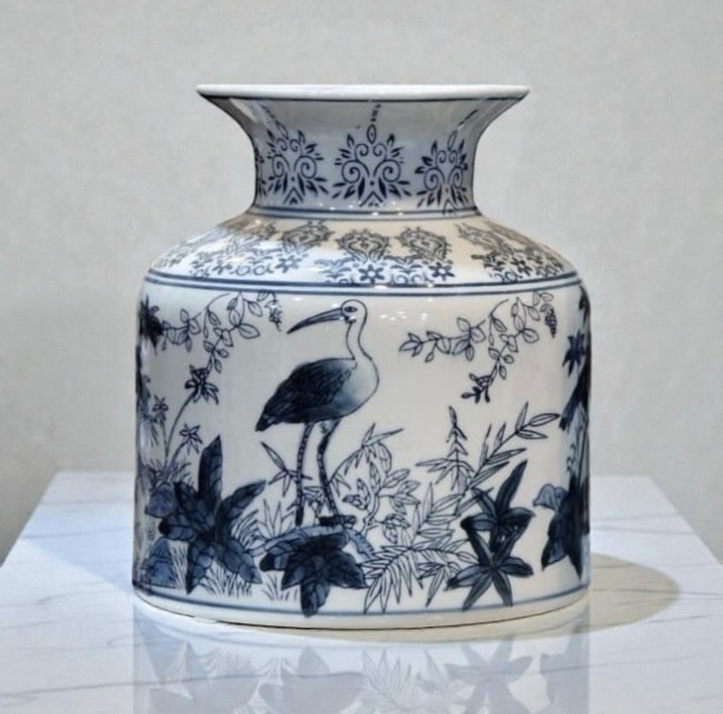 Bleu Blanc Porcelain Vase – Flamingo Design