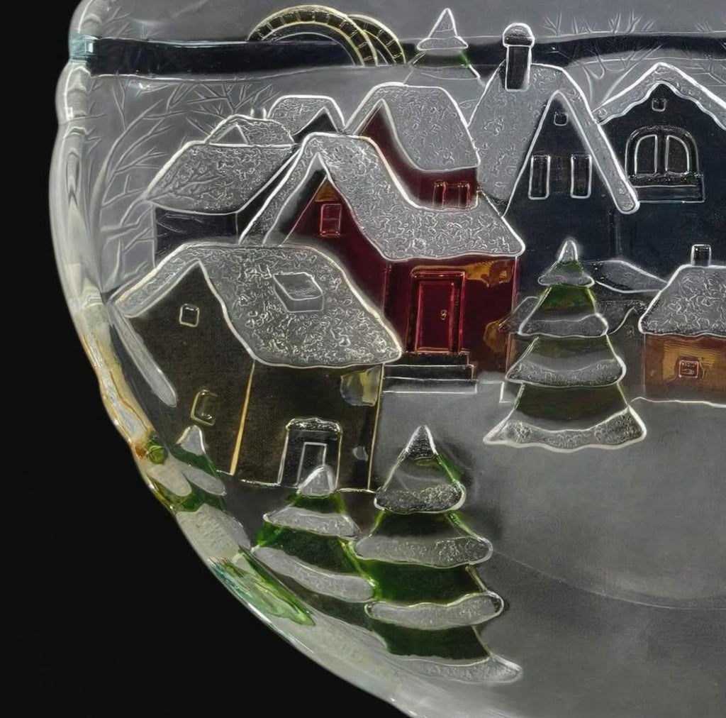 Large Round Cut Crystal Serving Plate
