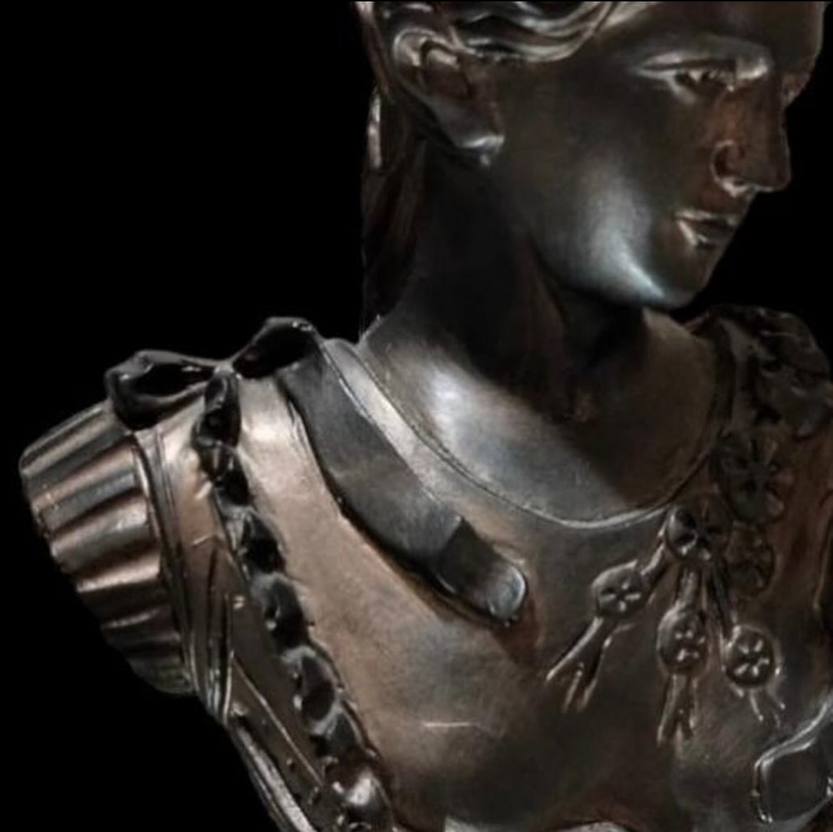 Resin Lady Figurine with Metal Base