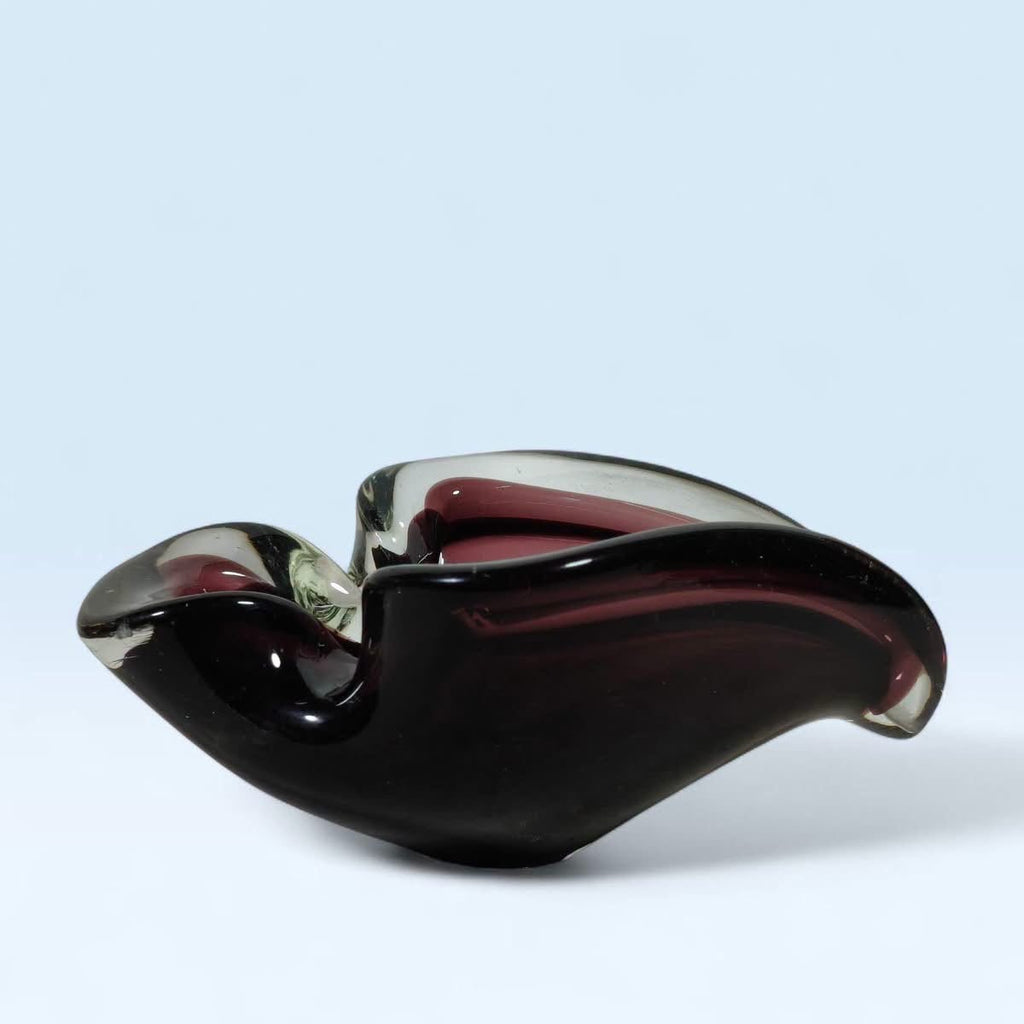 Antique Italian Murano Ashtray in Aubergine