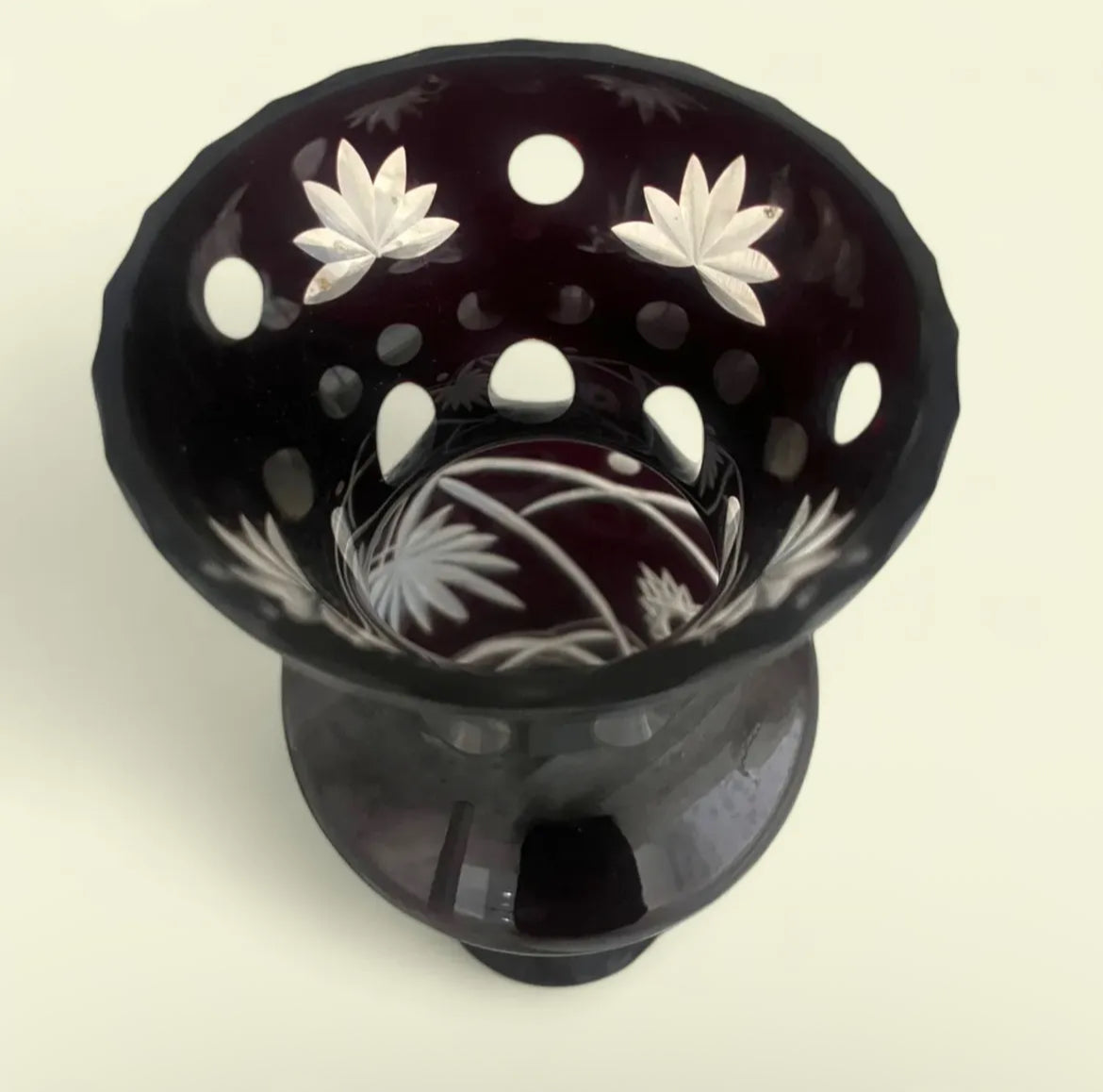 Bohemian Crystal Vase: Egermann Ruby Red Glass
