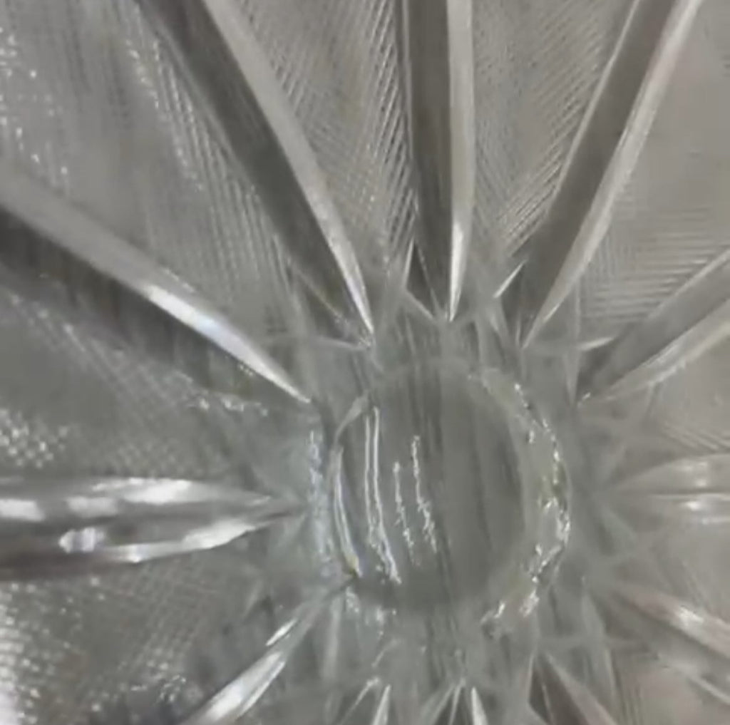 Vintage Crystal Bowl with Silver-Plated Rim – Hefra, Poland, 1970s