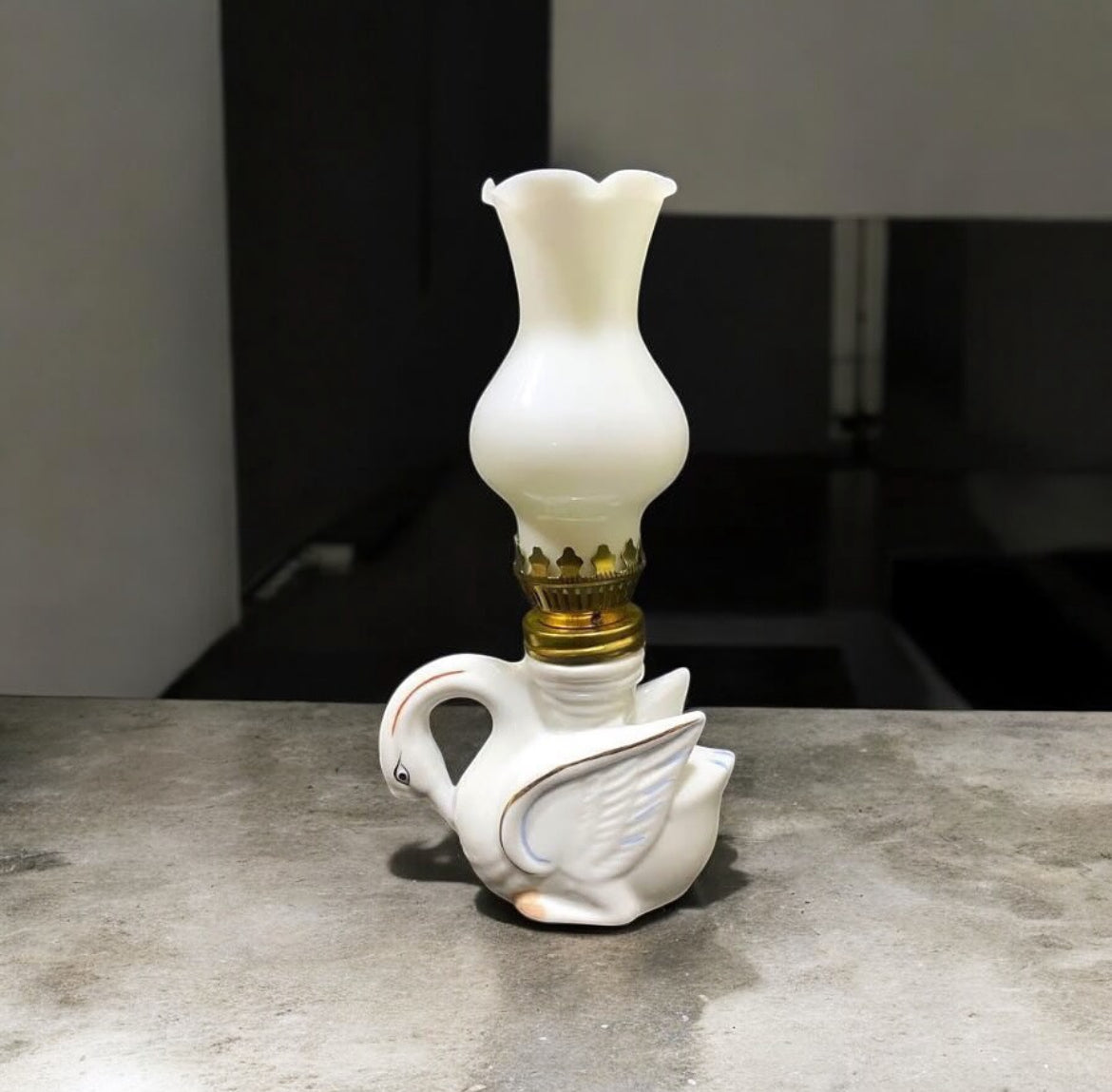 Antique Porcelain Gas Lamps – Hand-Painted