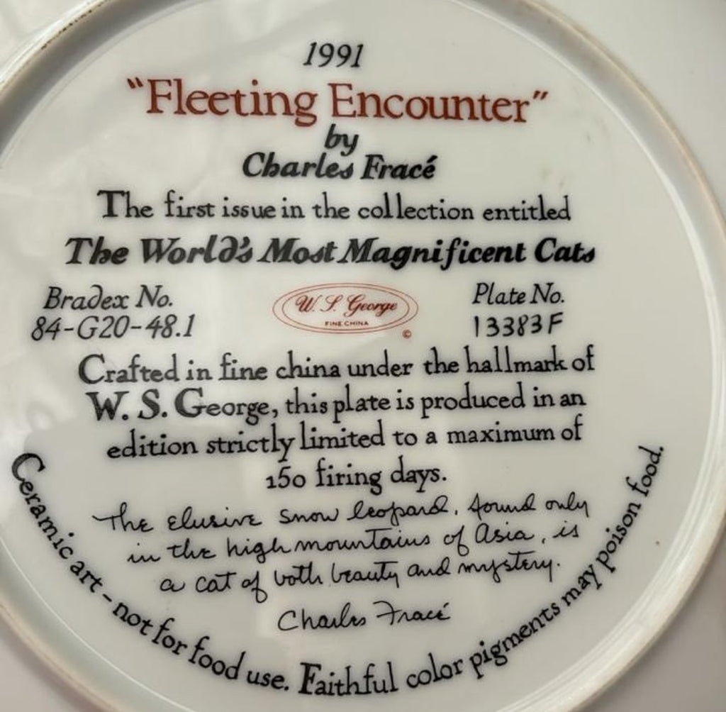 English Porcelain Plate – Tiger Motif