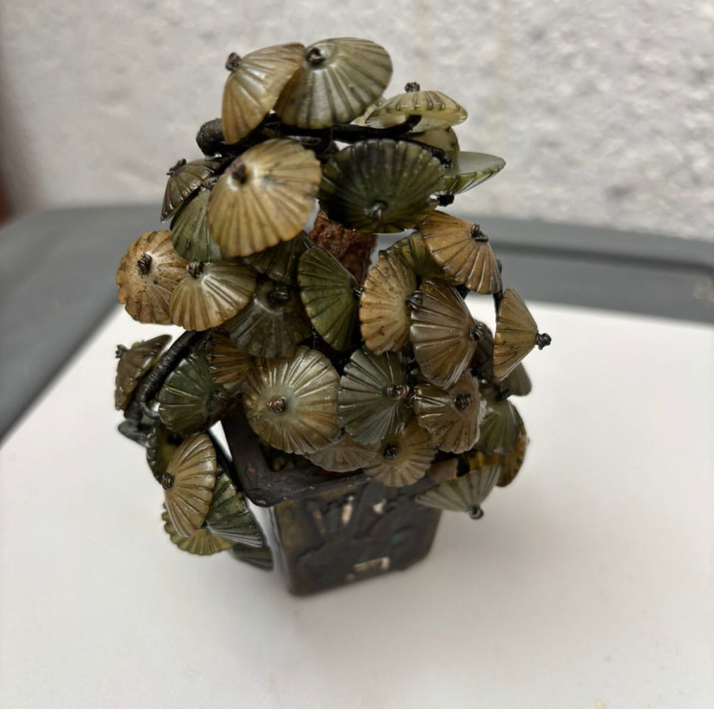 Cloisonné Tree with Natural Jade Branches