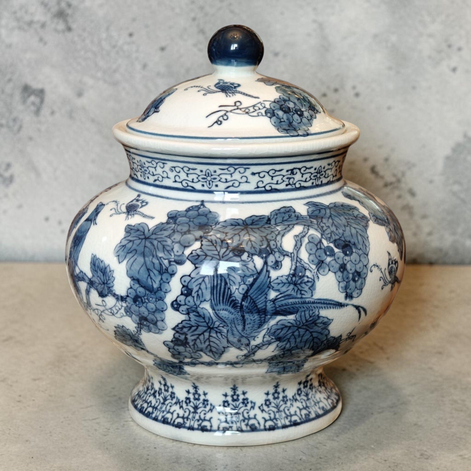 Blue Blanc Porcelain Ginger Jar