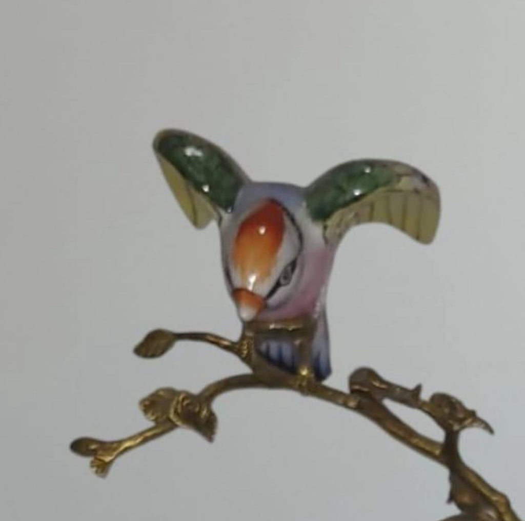 Sevres Chateau Porcelain Centerpiece with Bronze Tree Branch Design