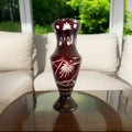 Bohemian Crystal Vase: Egermann Ruby Red Glass