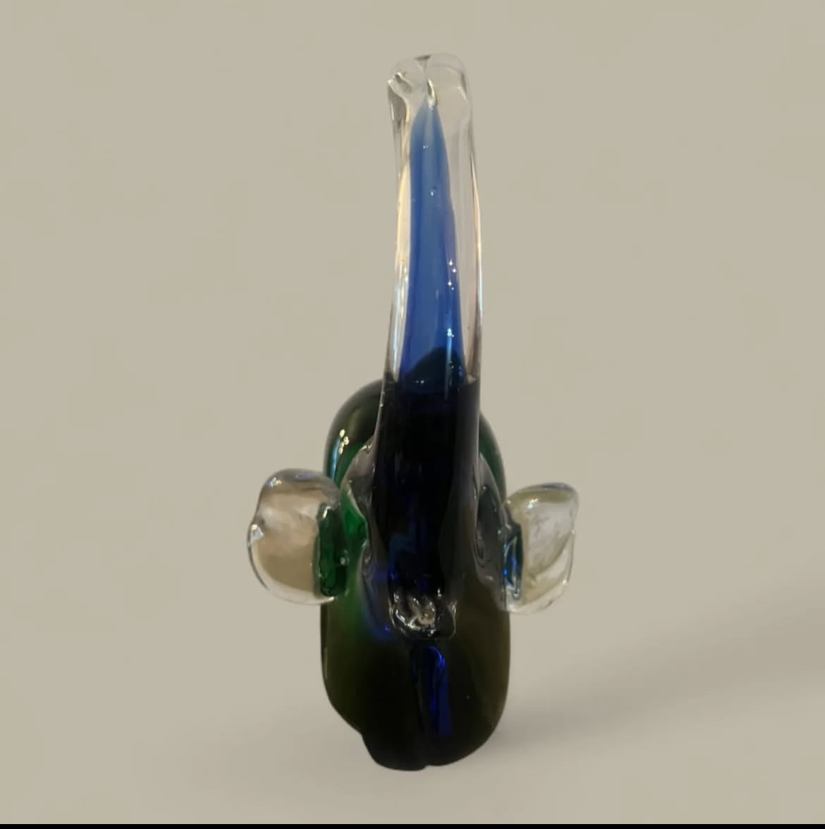 Murano Elephant: Emerald Green & Sapphire Blue