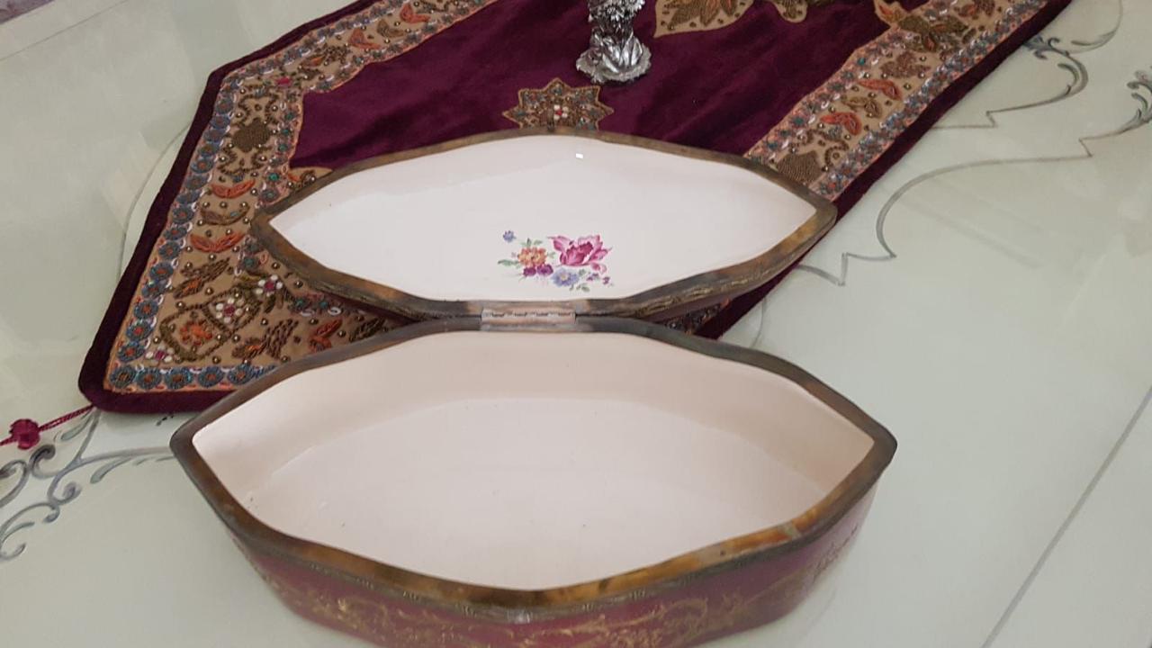 Italian Style Porcelain Bonbonnière with Bronze