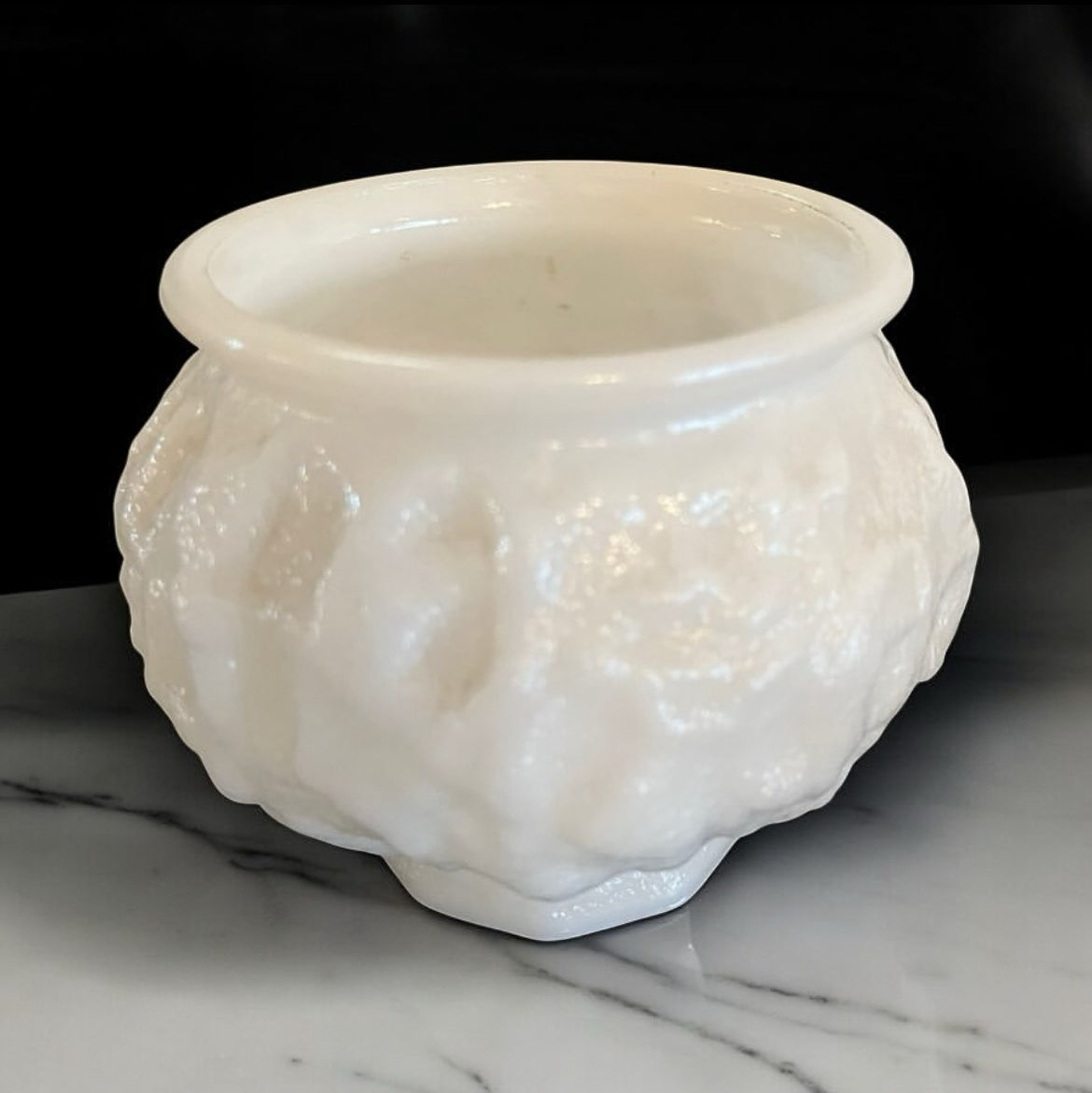 White Milk Glass Vase – Flacon Style