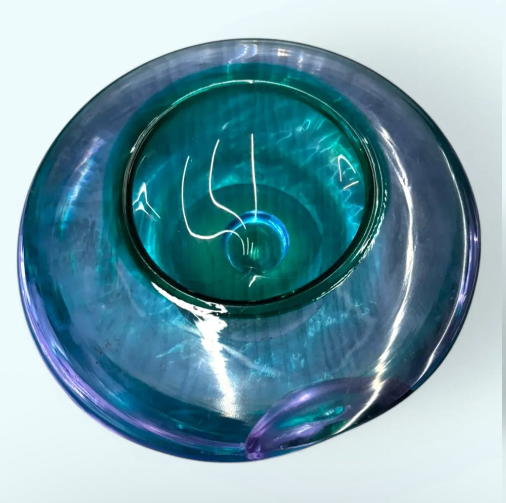 Stunning Murano Bonbonniere in Purple-Green Gradient Glass