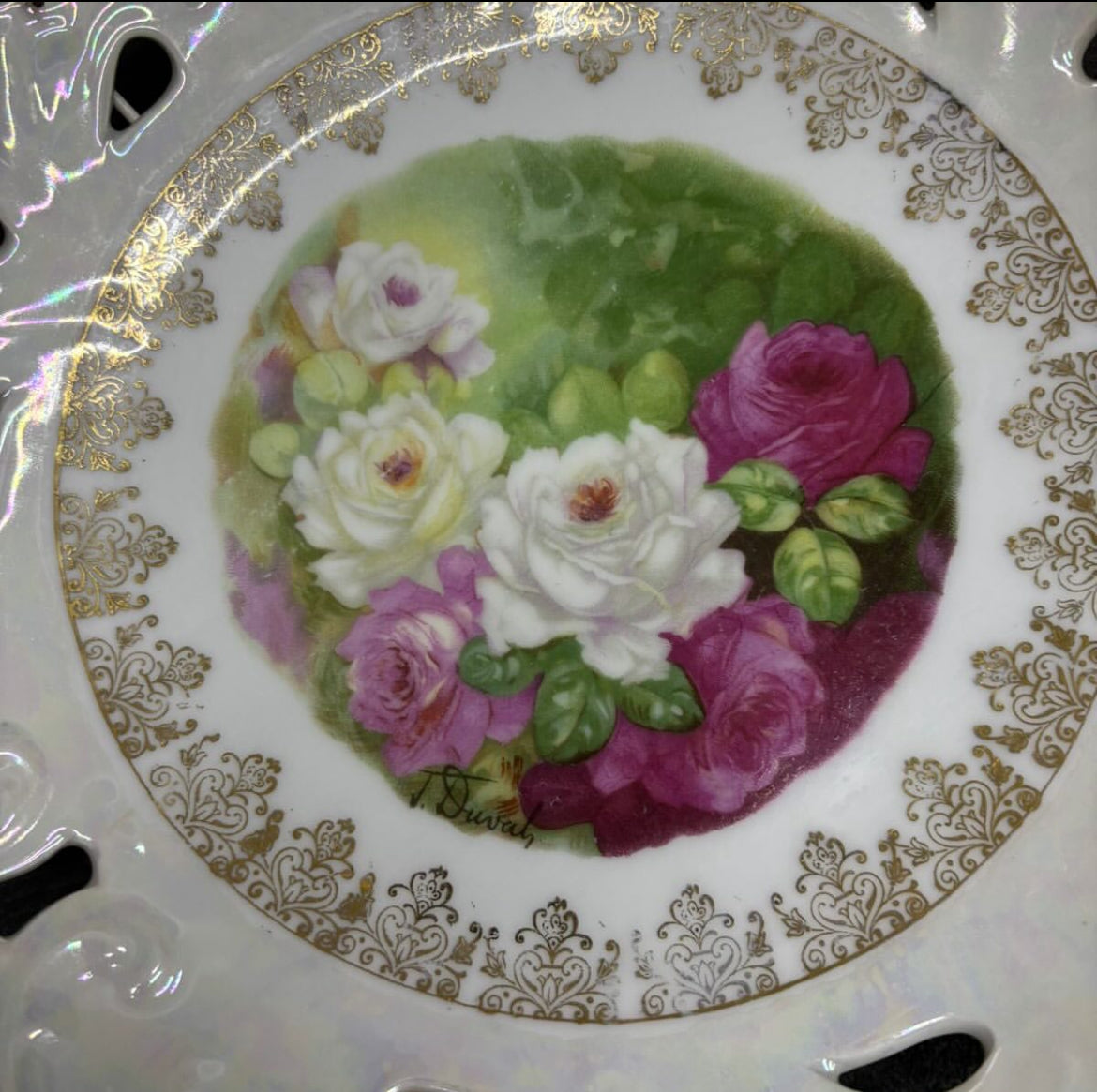 Porcelain Hanging Plate – Floral Motif