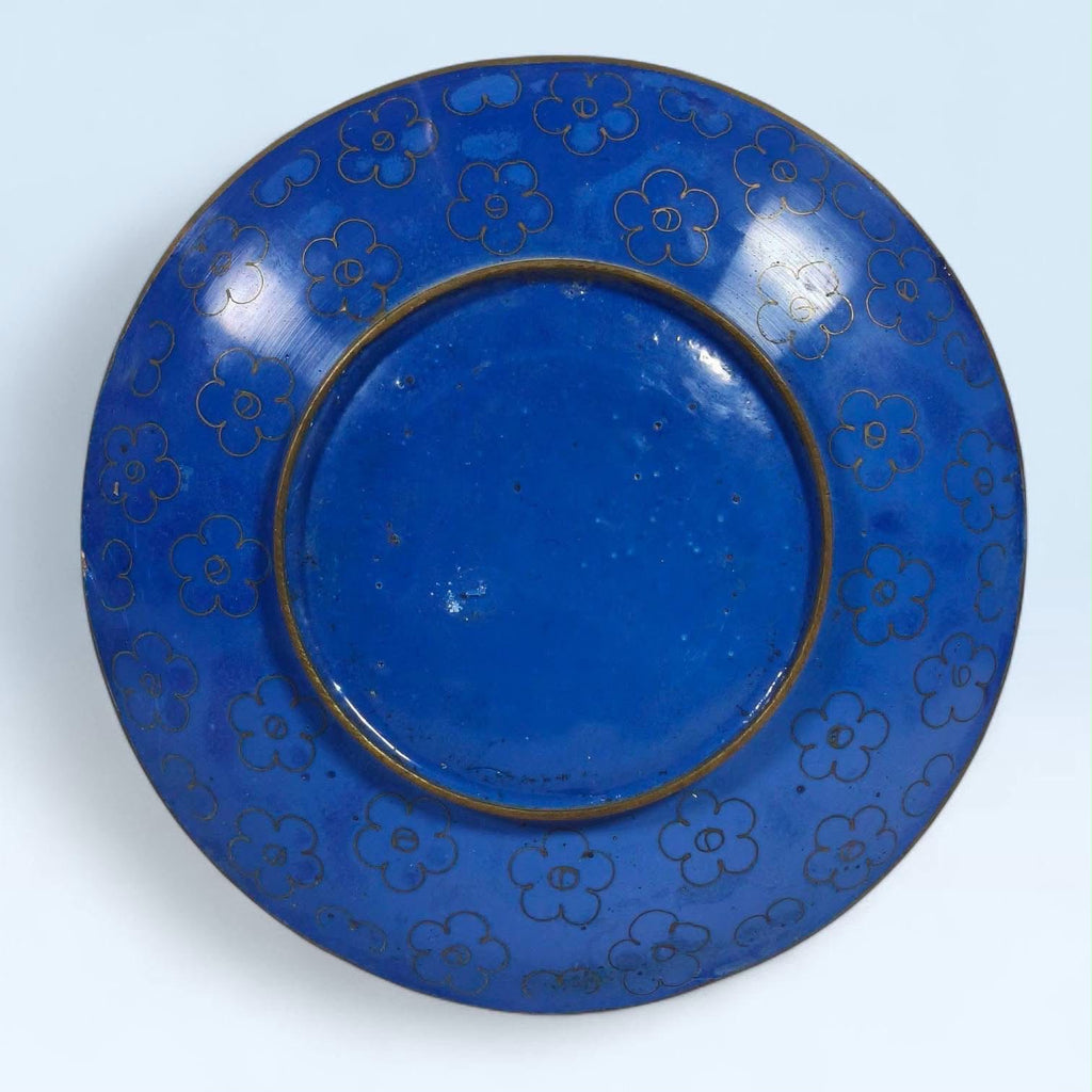 Cloisonné Plate with Raised Floral Detailing