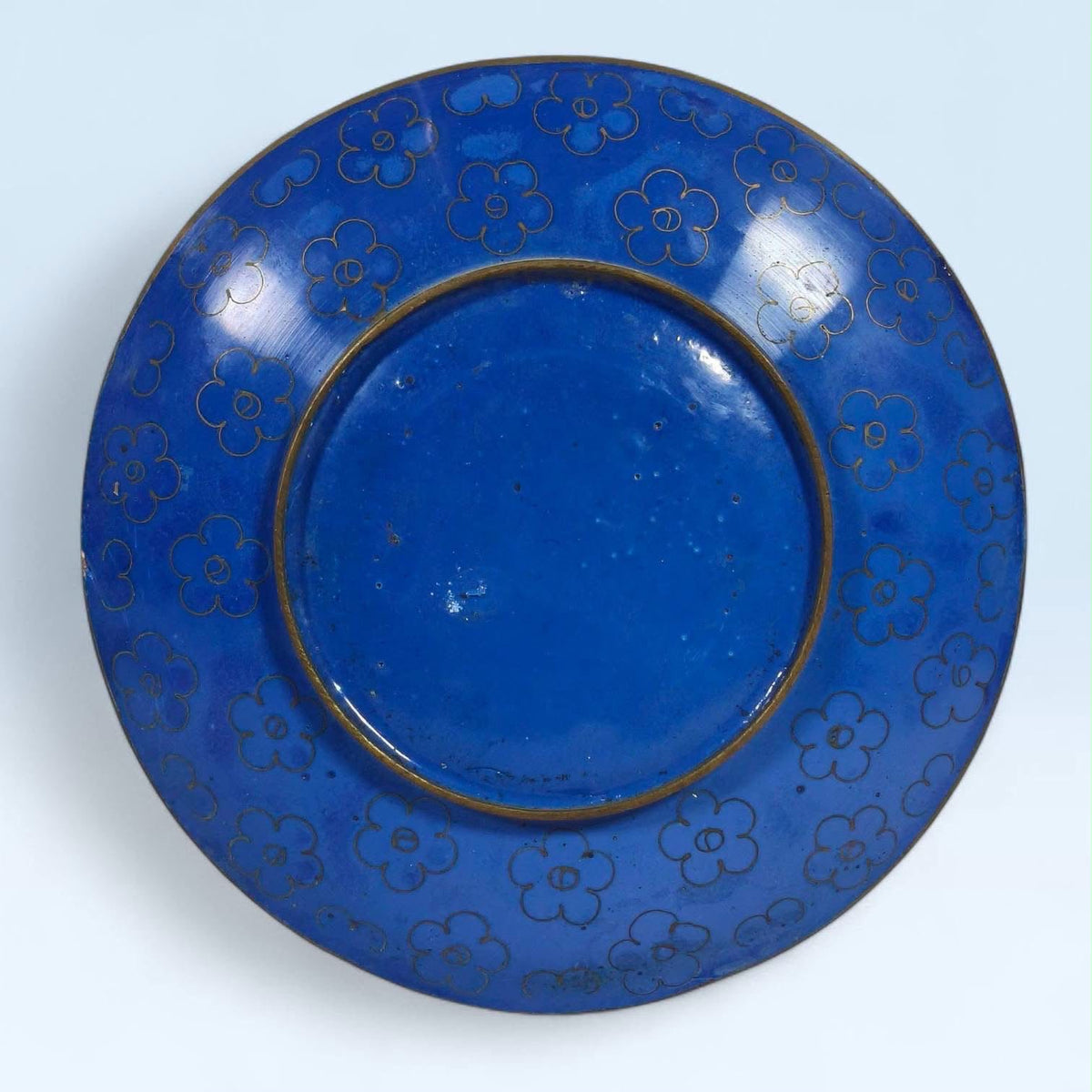 Cloisonné Plate with Raised Floral Detailing