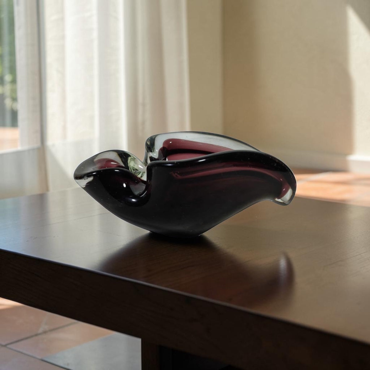 Antique Italian Murano Ashtray in Aubergine