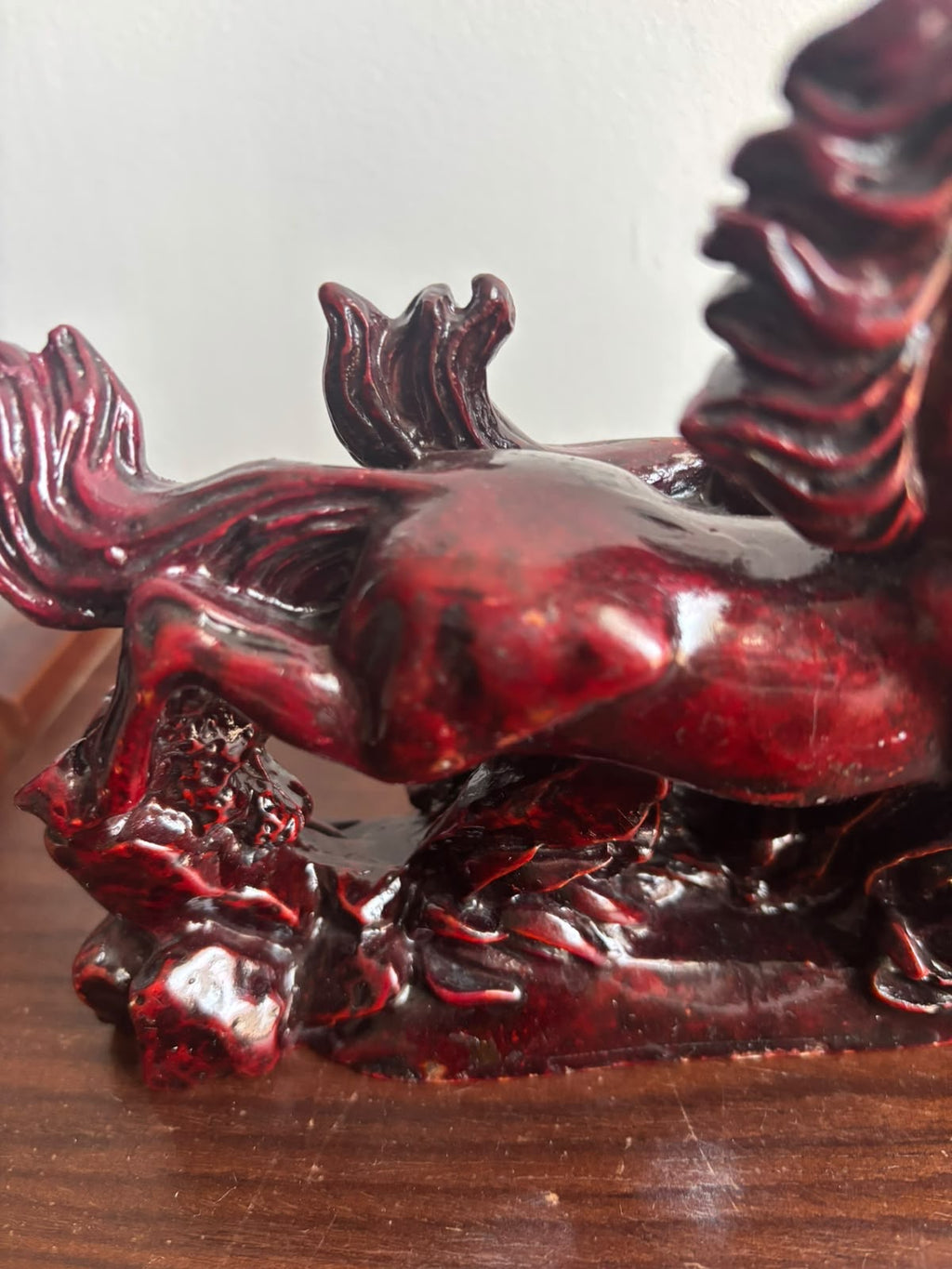 Chinoiserie Hand-Carved Horse Pair Statue – Large Size