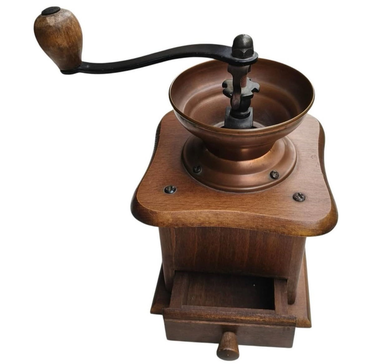 Dutch Wooden Grinder with Brass