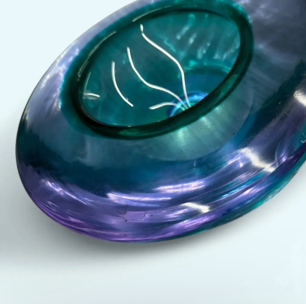 Stunning Murano Bonbonniere in Purple-Green Gradient Glass