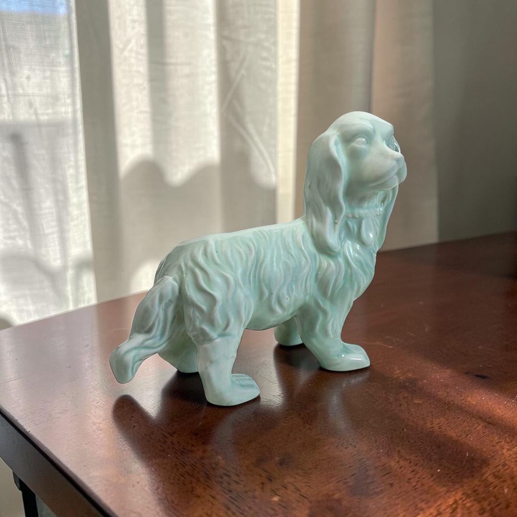 Celadon Porcelain Dog Figurine