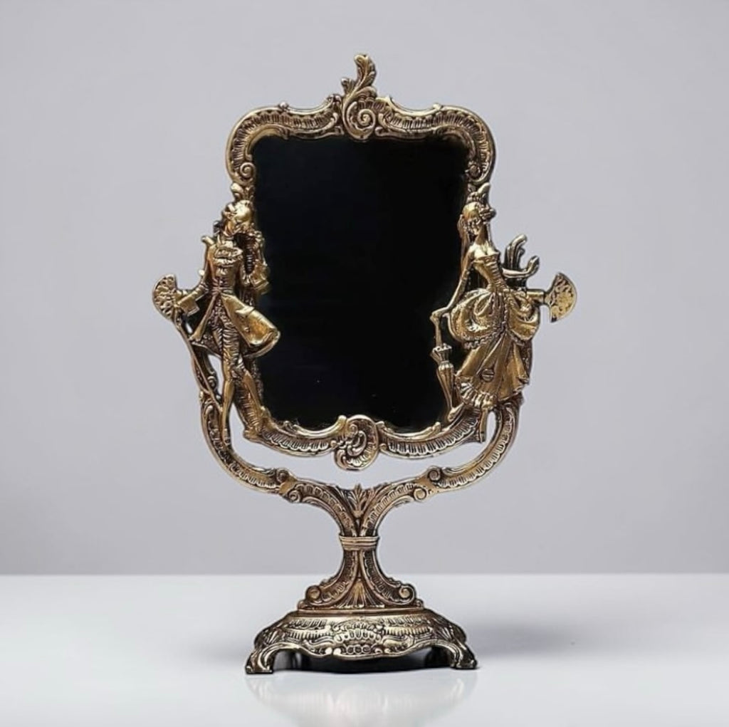 Heavy Brass Mirror – Romeo & Juliet Relief