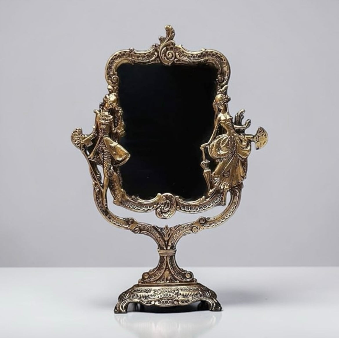 Heavy Brass Mirror – Romeo & Juliet Relief