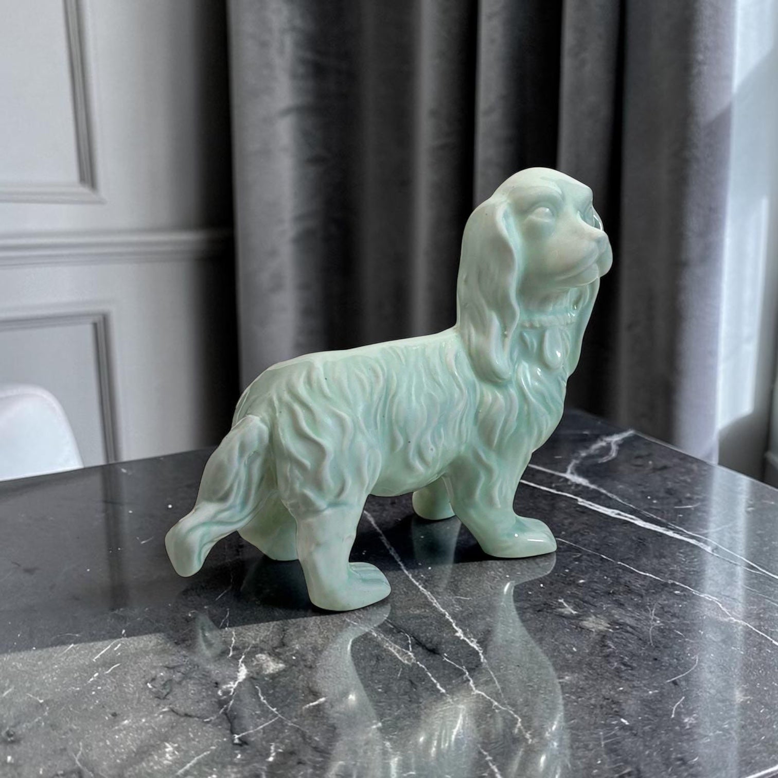 Celadon Porcelain Dog Figurine