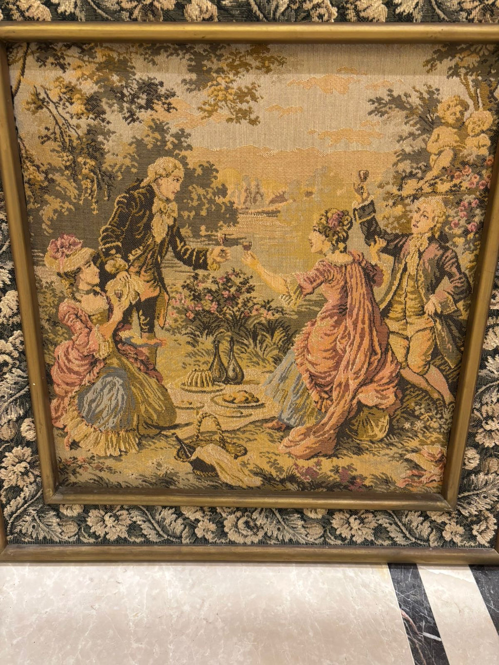 French Gobelin Tapestry Artwork – Ornate Frame