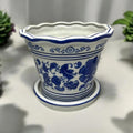 Bleu Blanc Floral Cachepot