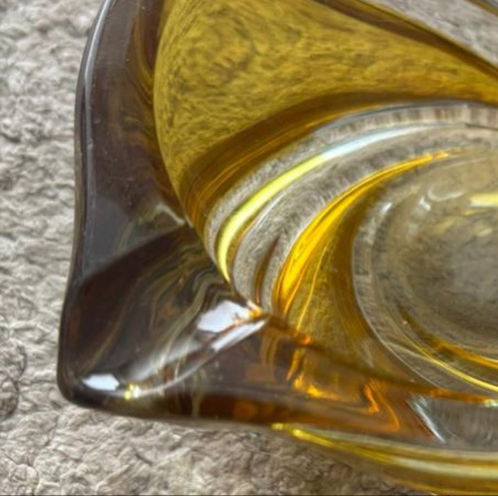 Italian Murano Ashtray – Honey Color