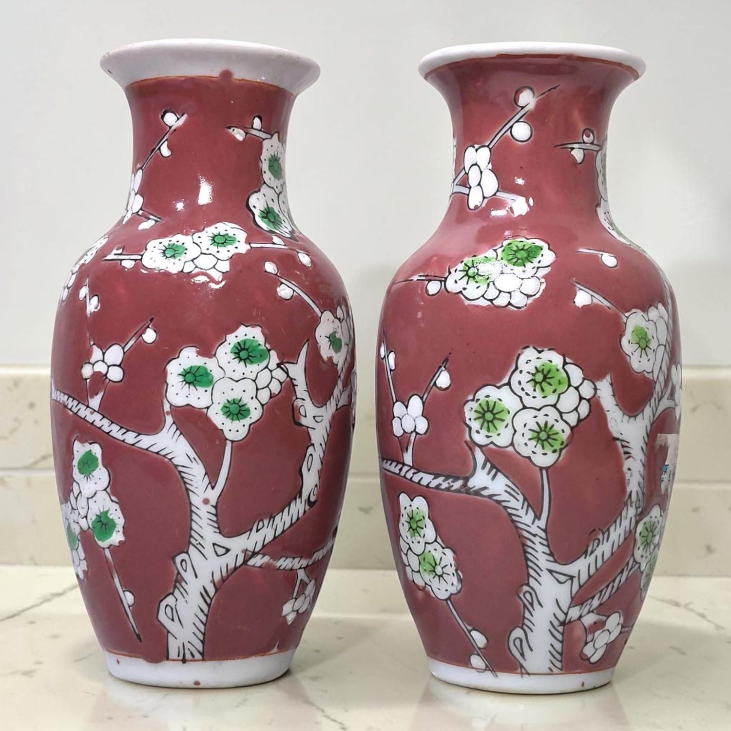 Pair of Chinoiserie Vases – Floral Engraving